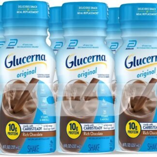 Glucerna Original Diabetes Care Shake, Rich Chocolate, Diabetic Meal Replacement to Support Blood Sugar Management, 10g Protein, 180 Calories, Ready to Drink, 8-fl-oz Bottle, 6...