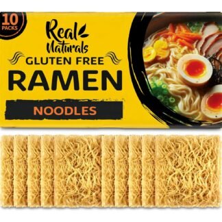 Gluten free ramen noodles (10 packs) gf gluten free noodles vegan healthy brown rice noodle. Low sodium ramen plain noodle no seasoning. Gluten-free pasta Japanese food yakisoba...
