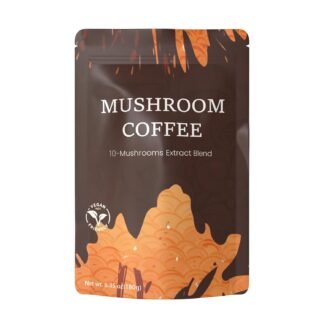 Golden Field Mushroom Coffee with Adaptogens, 10-Mushroom Extract Blend, 6.35 oz, 30 Servings