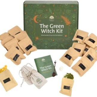 Green Witch Starter Kit – 30 Curated Dried Herbs for Witchcraft & Healing | Includes Crystal, Ritual Guide & Gift-Ready Box – Witchcraft Supplies for Beginners