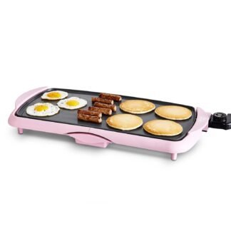 GreenLife 20” Extra Large Electric Griddle, Non-Toxic PFAS-Free Ceramic Nonstick, Temperature Control, Quick Even Heating, Removable Drip Tray, Pancakes, Eggs, Sausage, Easy...