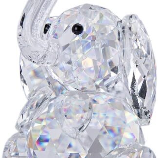 H&D Crystal Cute Elephant Figurine Collection Cut Glass Ornament Statue Animal Collectible