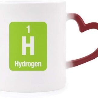 H Hydrogen Chemical Element Science Heat Sensitive Mug Red Color Changing Stoneware Cup