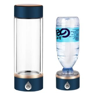 H2 Hydrogen Rich Water Bottle, Portable Hydrogen Water Generator Ionizer Hydrogen Content Up to 1500 PPB USB Rechargeable with Mineral Water Bottle Adapter Alkaline Energy Cup...