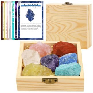 Healing Crystals for Beginners â€“ 7 Chakra Stones and Crystals Healing Collection -Including Amethyst, Rose Quartz, Lapis Lazuli, etc.with Guide Book, Natural Raw Crystals for...
