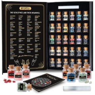 Healing Crystals in Jars 30 PCS - Crystals for Witchcraft - Real Witch Crystals in a Bottle - Altar Witchcraft Stones - Crystal Witchcraft Supplies - Mini Gemstones - Wiccan...