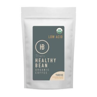 Healthy Bean Coffee Thrive Morning Blend - Whole Bean Low Acid Coffee for Sensitive Stomach, Smooth and Rich Flavor - USDA Organic, Medium Roast Coffee Beans, 11oz