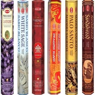 Hem Incense Sticks – 6 Fragrances (Lavender, White Sage, Frankincense, Dragon’s Blood, Palo Santo & Sandalwood) | 120 Sticks | Natural Aromatherapy for Meditation, Relaxation &...