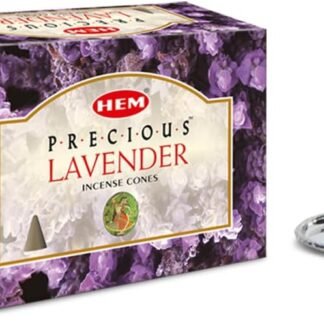 HEM Precious Lavender Incense Cones - Pack of 12 - 120 Count - HEM Incense of India