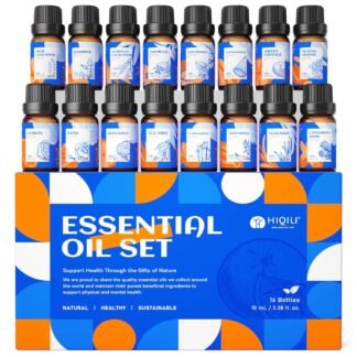 HIQILI Essential Oils Set,Top 16 Organic Aromatherapy Oils for Diffusers for Home,Plant Therapy,Candle Making,Laundry Fragrance,Humidifiers,Skin Care