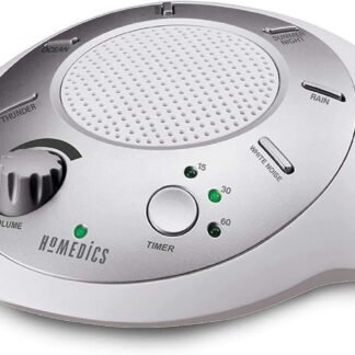 Homedics SoundSleep White Noise Sound Machine, Silver, Small Travel Sound Machine with 6 Relaxing Nature Sounds, Portable Sound Therapy for Home, Office, Nursery, Auto-Off...