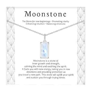 HOPE LOVE SHINE New Beginnings Rainbow Moonstone Sterling Silver Necklace for Women
