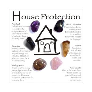 House Protection Crystal Set â€“ Home Protection Crystals for Negative Energy Removal, EMF Cleansing & Spiritual Blessing â€“ New Home Gift, Housewarming Kit, Healing Stones