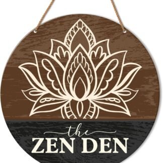 HSNBT Zen Den Room Wall Decor Yoga Studio Room Wall Decor Meditation Spiritual Room Door Lotus Flower Wooden Hanging Sign Decorations Gifts for Meditation Yoga Lover - lunas-mystic-emporium.com HSNBT Zen Den Room Wall Decor, Yoga Studio Room Wall Decor Meditation Spiritual Room Door Lotus Flower Wooden Hanging Sign Decorations, Gifts for Meditation Yoga Lover