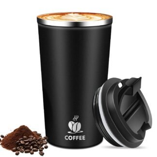 Hwawhin 17oz Insulated Travel Coffee Mug with Flip Lid – Leakproof Stainless Steel Insulated Coffee Tumblers, Reusable Coffee Cup for Hot & Cold Drinks, Perfect for Camping &...