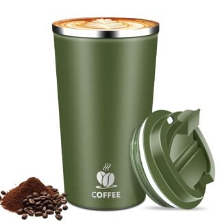 Hwawhin 17oz Insulated Travel Coffee Mug with Flip Lid – Leakproof Stainless Steel Insulated Coffee Tumblers, Reuable Coffee Cup for Hot & Cold Drinks, Perfect for Camping &...