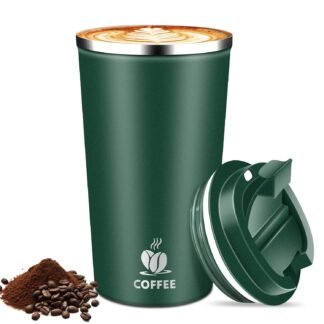Hwawhin 17oz Insulated Travel Coffee Mug with Flip Lid – Leakproof Stainless Steel Insulated Coffee Tumblers, Reuable Coffee Cup for Hot & Cold Drinks, Perfect for Camping &...