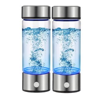 Hydrogen Water Bottle Generator 2pack, Glass Hydrogenated Water Bottles Health Cup, Hydrogen Water Generator w SPE/PEM Tech Improve Water for Home/Office/Travel/Daily Drinking...