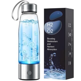 Hydrogen Water Bottle - SPE PEM Tech - 3Min 1500PPB Rapid Hydrogen Generator - 14oz Portable Glass Water Bottle - Long-Lasting H2 Retention - Health Gift for Husband, Wife,...
