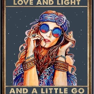 I'm Mostly Peace Love and Light Wall Art - Bohemian Boho Wall Decor - Inspirational Hippy Trippy Hippie Room Decor - Spiritual Motivational Poster - Funny Sayings Quotes - New...