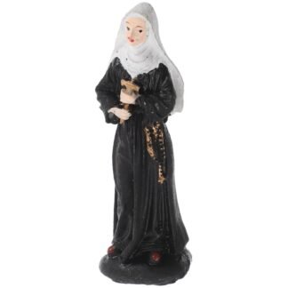 IMIKEYA Virgin Nun Statue Resin Figurine with Crucifix Catholic Decor for Home Office Serene Western Character Adornment for Sand Table Collection