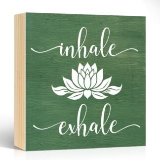 Inhale Exhale Wooden Box Sign Inspirational Gifts for Women Friend Coworker Funny Lotus Wood Box Sign Decor for Home Office Farmhouse Bedroom Yoga Spa Room Meditation Gifts - lunas-mystic-emporium.com Inhale Exhale Wooden Box Sign, Inspirational Gifts for Women Friend Coworker, Funny Lotus Wood Box Sign Decor for Home Office Farmhouse Bedroom Yoga Spa Room, Meditation Gifts...
