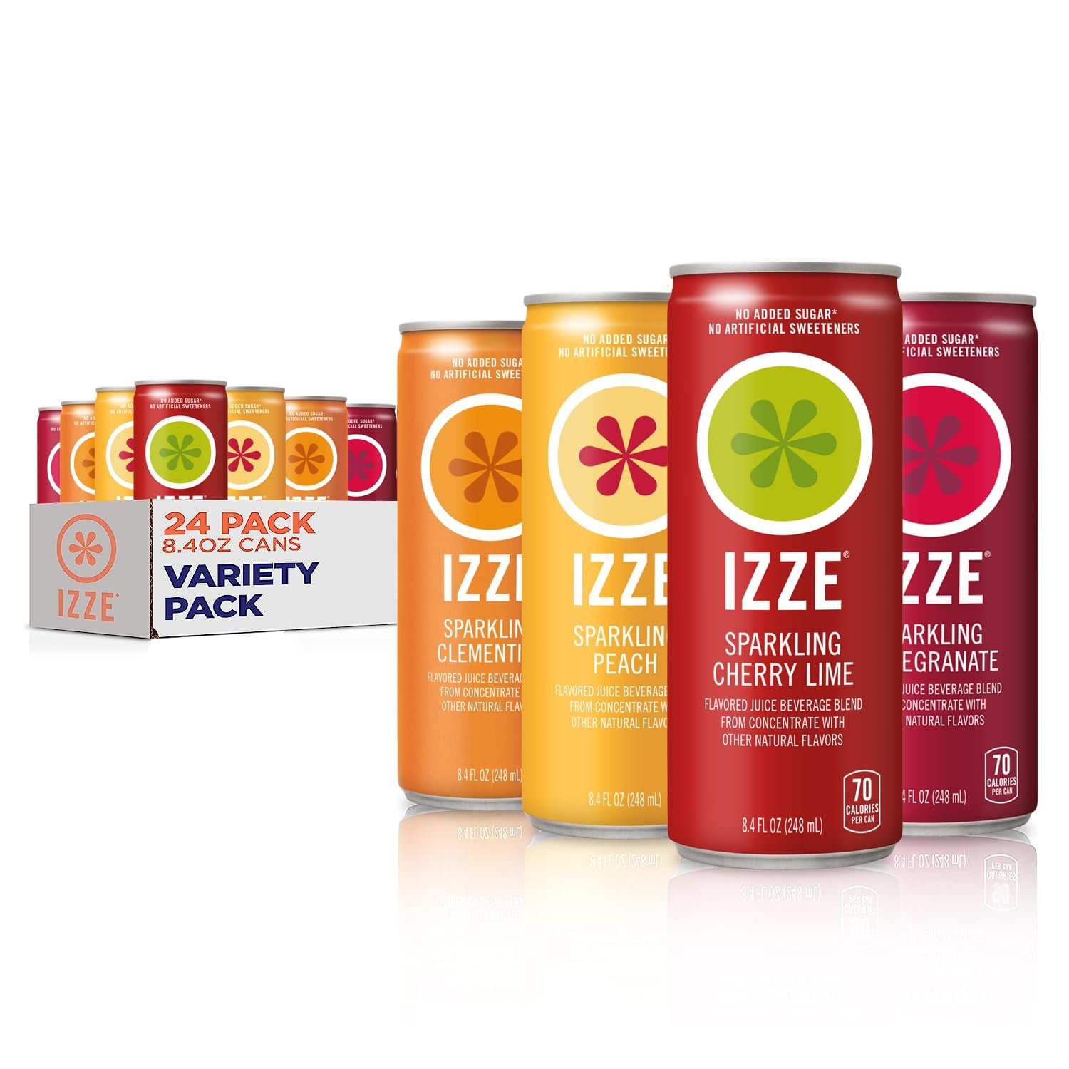 IZZE Sparkling Juice Beverage Blend Sunset Variety Pack Clementine Peach Cherry Lime Pomegranate No Sugar Added 84 Fl Oz Pack of 24 - lunas-mystic-emporium.com IZZE Sparkling Juice Beverage Blend, Sunset Variety Pack, Clementine, Peach, Cherry Lime, Pomegranate, No Sugar Added, 8.4 Fl Oz (Pack of 24)