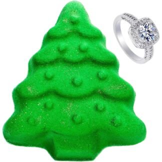 Jackpot Candles Bath Bomb with Size 10 Ring Inside Christmas Tree Large Made in USA