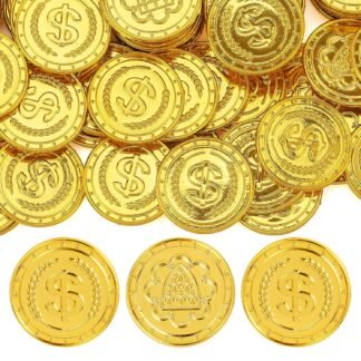 JOYIN 100 PCS Fake Gold Coins Plastic Pirate Play Coins Play Treasure Bulk for Treasure Hunt Game and Party Decorations Favors Supplies Children Party Favors - lunas-mystic-emporium.com JOYIN 100 PCS Fake Gold Coins, Plastic Pirate Play Coins, Play Treasure Bulk for Treasure Hunt Game and Party Decorations Favors Supplies, Children Party Favors