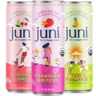 Juni Sparkling Adaptogen Drink with Ashwagandha, Lion’s Mane & Reishi Mushrooms | Green Tea for Focus, Zero Sugar, 5 Calories | Decaffeinated, Non Alcoholic Drinks – Variety...