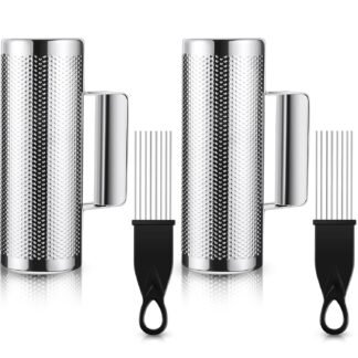 Kathfly 4 Pcs Guiro Instrument Metal Stainless Steel Musical Latin Percussion Shaker with Scrapers for Live Performance(3 x 8 Inch)