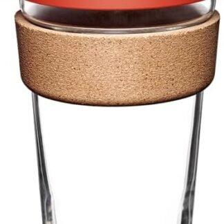 KeepCup Brew Cork - Reusable Coffee Cup Tempered Glass and Natural Cork, L 16oz/454ml - Daybreak