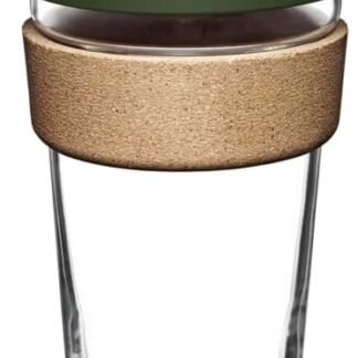 KeepCup Brew Cork - Reusable Coffee Cup Tempered Glass and Natural Cork, L 16oz/454ml - Pine