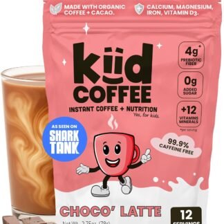 Kiid Coffee - 99.9% Caffeine-Free Organic Coffee for Kids - As Seen on Shark Tank - 12 Vitamins & Minerals, 4g Prebiotics, 0g Sugar - Non-GMO & Gluten-Free - Healthy Snack -...