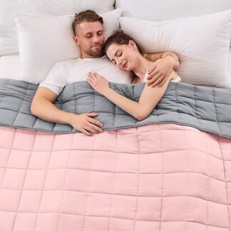King Size Weighted Blanket for Adults 20 lbs 80 x 87 Pink Grey Cooling Heavy Blanket for Sleeping Perfect for 190-210 lbs Breathable Blanket for Adults Couple All - lunas-mystic-emporium.com King Size Weighted Blanket for Adults (20 lbs, 80” x 87”, Pink Grey) Cooling Heavy Blanket for Sleeping Perfect for 190-210 lbs, Breathable Blanket for Adults & Couple All...