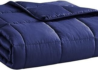 L'AGRATY Weighted Blanket - 48"x72" 15lbs Cooling Breathable Heavy Blanket Microfiber Material with Glass Beads for Adult All-Season Summer Fall Winter Soft Thick Comfort