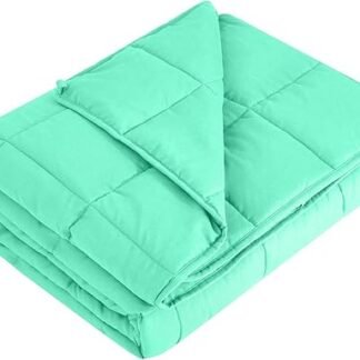 L'AGRATY Weighted Blanket - 48"x72" 15lbs Cooling Breathable Heavy Blanket Microfiber Material with Glass Beads for Adult All-Season Summer Fall Winter Soft Thick Comfort