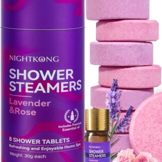 Lavender & Rose Shower Steamers - 8 Packs with 5ml Essential Oil, Relaxation Birthday Gifts for Women Men Mom, Christmas Gifts Stocking Stuffers for Women, Self Care Spa Gifts...