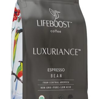 Lifeboost Organic Espresso Beans Whole – USDA Organic, Low Acid, Mold-Free Dark Roast Coffee – Whole Bean, Single Origin, High Caffeine Arabica – 12 oz Bag
