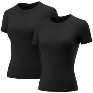 LOMON Womens Workout Tops Short Sleeve Raglan Athletic Shirts Yoga Gym Crewneck Quick Dry Tshirts