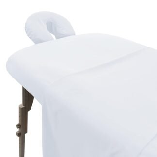 LONDON LINENS Pack of 2 Soft Microfiber Massage Table Sheets 3 Piece Set - Includes Massage Table Cover, Massage Fitted Sheet, and Massage Face Rest Cover (White)