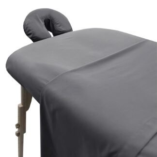 LONDON LINENS Pack of 2 Soft Microfiber Massage Table Sheets 3 Piece Set - Includes Massage Table Cover, Massage Fitted Sheet, and Massage Face Rest Cover (Grey)