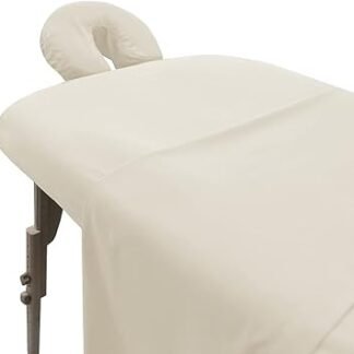 LONDON LINENS Pack of 2 Soft Microfiber Massage Table Sheets 3 Piece Set - Includes Massage Table Cover, Massage Fitted Sheet, and Massage Face Rest Cover (Cream)