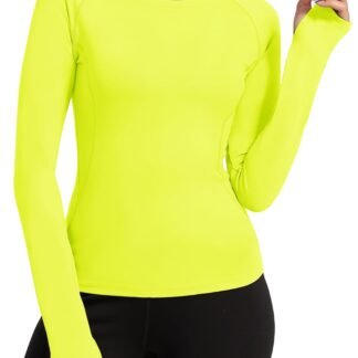 Loovoo Workout Tops for Women 1/2 Pack Long Sleeve Athletic Shirts with Thumb Holes Breathable Quick Dry Yoga T-Shirts