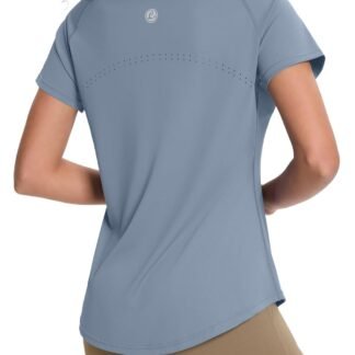 Loovoo Workout Tops for Women Loose Fit Breathable Activewear Cool Quick Dry Gym Athletic Tee Top