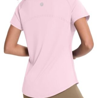 Loovoo Workout Tops for Women Loose Fit Breathable Activewear Cool Quick Dry Gym Athletic Tee Top