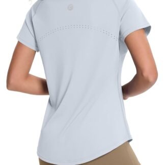 Loovoo Workout Tops for Women Loose Fit Breathable Activewear Cool Quick Dry Gym Athletic Tee Top