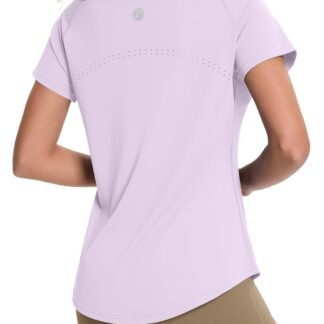 Loovoo Workout Tops for Women Loose Fit Breathable Activewear Cool Quick Dry Gym Athletic Tee Top