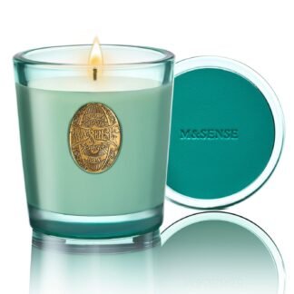 M&SENSE Natural Clean Scented Soy Candle | Fresh Linen & Neon Blue | 9.2 oz, 50H Burn Time | Luxury Scented Candle for Relaxation, Gifting, Home Décor | Ideal for Bedroom,...