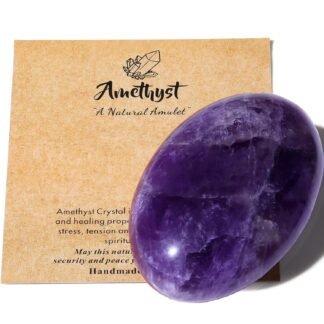 MAIBAOTA 2.4" Amethyst Crystal Healing Crystals Amethyst Stone 0.7" Thick Crystals and Healing Stones Natural Reiki Gemstone Worry Stone Energy Balancing Anxiety Stress Relief...